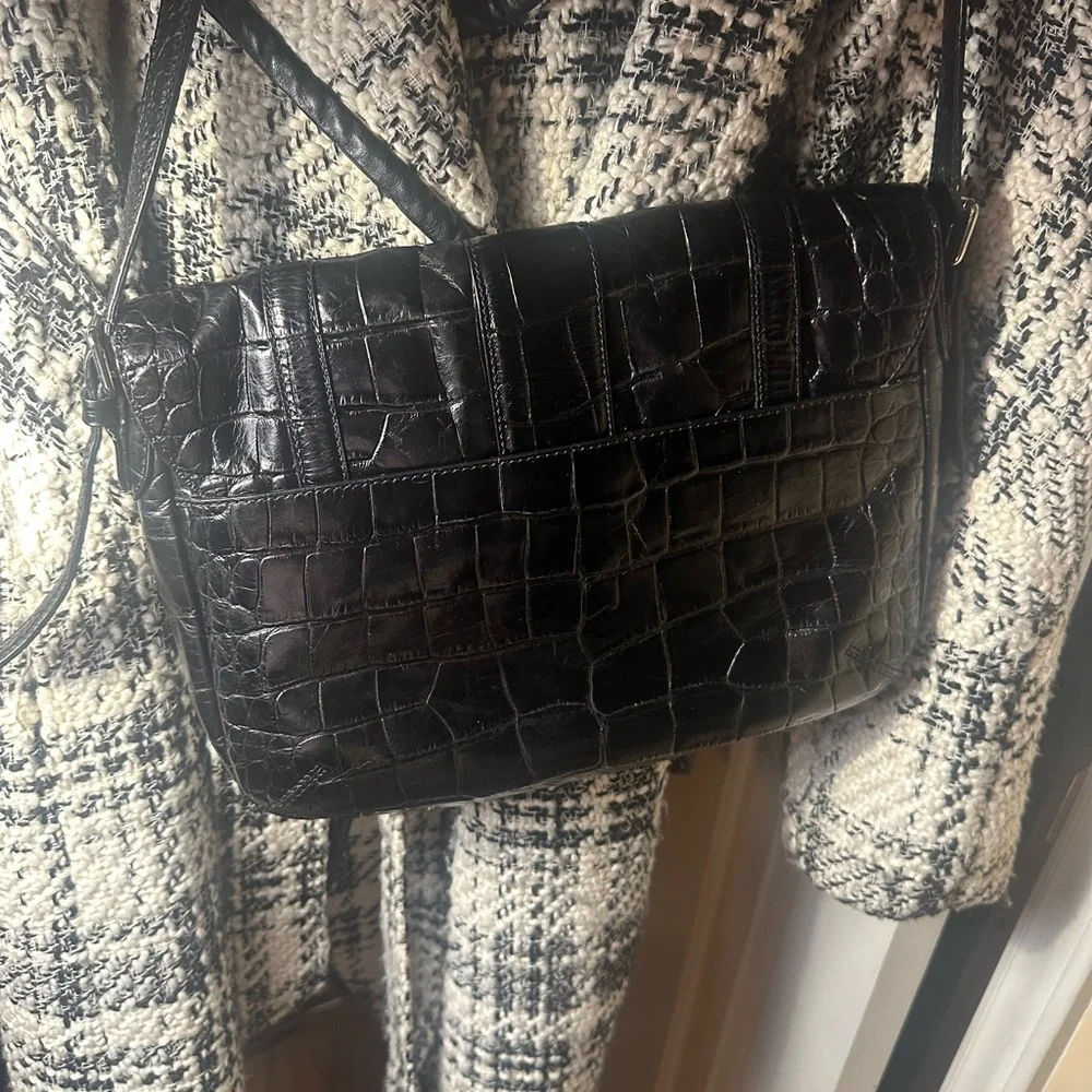 Classic Ralph Lauren crossbody leather bag w/croc-embossed detailing - Picture 4 of 13